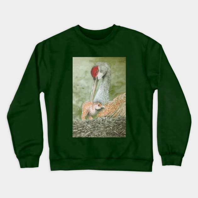 Sandhill crane newcomer Crewneck Sweatshirt by desertvalleydesign